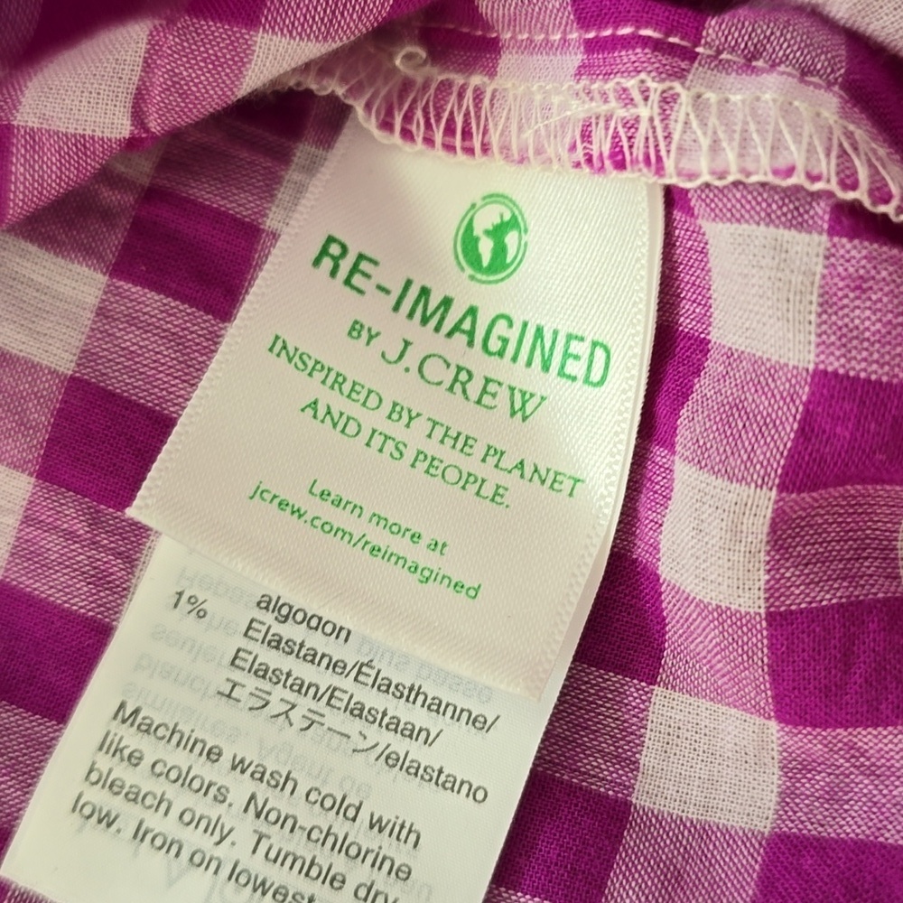 J. Crew Gingham Pullover 1/2 Button Up Shirt - Picture 7 of 10